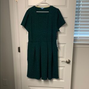 Elegant Green Striped Dress